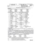 Đề thi giữa học kì 2 môn Tiếng anh lớp 9 thị xã Ninh Hoà, Khánh Hoà năm học 2011  2012 trắc nghiệm