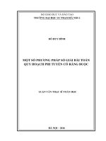 Một số phương pháp số giải bài toán quy hoạch phi tuyến có ràng buộc 