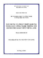 Xây dựng và phát triển khung năng lực công nghệ thông tin dành cho giáo viên tiếng Anh