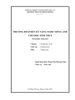 PHƯƠNG PHÁP RÈN KỸ NĂNG NGHE TIẾNG ANH CHO HỌC SINH THCS