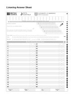 IELTS listening answer sheet 