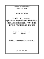 Quản lý xây dựng tập thể sư phạm Trường Phổ thông Hermann Gmeiner Đà Nẵng theo hướng tổ chức biết học hỏ