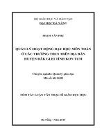 Quản lý hoạt động dạy học môn toán ở các trường THCS trên địa bàn huyện Đăk Glei tỉnh Kon Tu