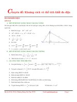 Chuyên đề khoảng cách và thể tích khối đa diện 