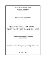 Quản trị hàng tồn kho tại Công ty Cổ phần Cao su Đà Nẵn