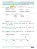 Tuyển tập một số bài toán trắc nghiệm số phức trong các đề thi thử 