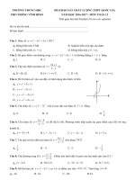 Đề thi thử môn toán 2017 THPT vĩnh bình 