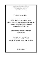 Quản trị quan hệ khách hàng doanh nghiệp tại Ngân hàng Thương mại Cổ phần Ngoại thương Việt Nam - Chi nhánh Quảng Nam