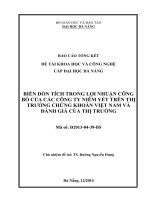 Biến dồn tích trong lợi nhuận công bố của các công ty niêm yết trên thị trường chứng khoán Việt Nam và đánh giá của thị trườ