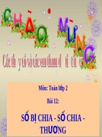Toán lớp 2 Số Bị  CHIA - Số  CHIA -Thương