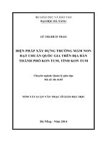 Biện pháp xây dựng trường mầm non đạt chuẩn quốc gia trên địa bàn thành phố Kon Tum, tỉnh kon Tum