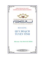 Bài giảng Quy hoạch tuyến tính dành cho sinh viên Đại học, Cao đẳng