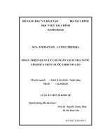Hoàn thiện quản lý chi Ngân sách Nhà Nước tỉnh Hủa phăn nước CHDCND Lào (LA tiến sĩ)