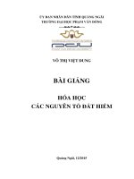 Giáo trình các nguyên tố Đất hiếm bài giảng dành cho sinh viên ĐH, CĐ