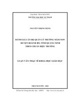 Đánh giá cán bộ quản lý trường mầm non huyện Hoành Bồ, tỉnh Quảng Ninh theo Chuẩn hiệu trưởng (LV thạc sĩ)