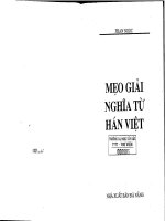 Mẹo giải nghĩa từ hán việt 