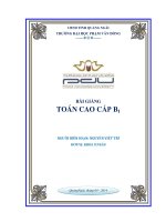 Bài giảng Toán cao cấp B1 dành cho sinh viên Đại học, Cao đẳng Kỹ thuật