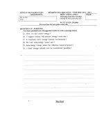 Đề thi giữa học kì 2 môn Tiếng anh lớp 9 thị xã Ninh Hoà, Khánh Hoà năm học 2011  2012 tự luận