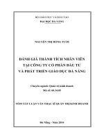 Đánh giá thành tích nhân viên tại Công ty Cổ phần Đầu tư và Phát triển Giáo dục Đà Nẵn