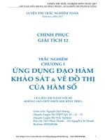 Bài tập trắc nghiệm ứng dụng đạo hàm để khảo sát và vẽ đồ thị hàm số 