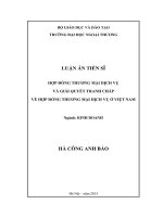 Hợp đồng thương mại dịch vụ và giải quyết tranh chấp về hợp đồng thương mại dịch vụ ở Việt Nam (LA tiến sĩ)