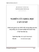Chính sách quản lý của NHNN đối với hoạt động mua bán vàng miếng của các doanh nghiệp kinh doanh vàng ở Việt Nam hiện nay