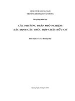 Giáo trình Hóa học các phương pháp phổ xác định cấu trúc HCHC bài giảng dành cho sinh viên ĐH, CĐ