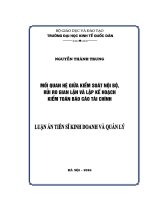 Mối quan hệ giữa kiểm soát nội bộ, rủi ro gian lận và lập kế hoạch kiểm toán trong kiểm toán báo cáo tài chính (LA tiến sĩ)