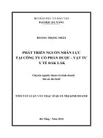 Phát triển nguồn nhân lực tại Công ty Cổ phần Dược - Vật tư Y tế Đắk Lắk