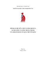 Mối quan hệ giữa chất lượng dịch vụ, Sự hài lòng và lòng trung thành của khách hàng sử dụng thẻ tín dụng tại thành phố Biên Hòa