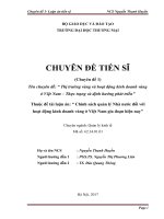 Luận án Thị trường vàng và hoạt động kinh doanh vàng ở Việt Nam – Thực trạng và định hướng phát triển”