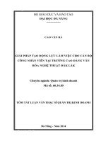 Giải pháp tạo động lực làm việc cho cán bộ công nhân viên tại Trường Cao đẳng Văn hóa Nghệ thuật Đăk Lă