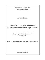 Đánh giá thành tích nhân viên tại Công ty Cổ phần Thủy điện A Vương