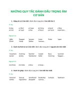 Các quy tắc đánh dấu trọng âm hay gặp 