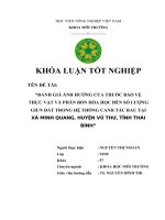 Đánh Giá Ảnh Hưởng Của Thuốc Bảo Vệ Thực Vật Và Phân Bón Hóa Học Đến Số Lượng Giun Đất Trong Hệ Thống Canh Tác Rau Tại Tỉnh Thái Bình