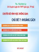 Các dạng toán khoảng cách trong hình học không gian 