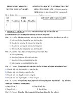 Đề thi học kì 2 môn Công nghệ lớp 9 trường THCS Ngô Quyền, Gia Lai năm học 2016  2017 