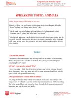IELTS speaking topic   ANIMALS   ĐỘNG vật 