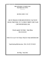 Quản trị quan hệ khách hàng tại Ngân hàng TMCP Đầu tư và Phát triển Việt Nam - Chi nhánh Đắk Lắ