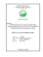 Đánh giá công tác cấp giấy chứng nhận quyền sử dụng đất trên địa bàn xã cù vân   huyện đại từ   tỉnh thái nguyên giai đoạn 2013   2015 
