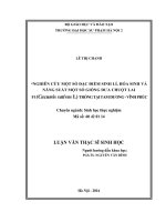 Nghiên cứu một số đặc điểm sinh lí, hóa sinh và năng suất một số giống dưa chuột lai f1 (cucumis sativus l) trồng tam dương   vĩnh phúc 