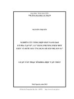 Nghiên cứu tổng hợp oxit nano ZnO có pha tạp Ni2+, Co2+ bằng phương pháp đốt cháy và bước đầu ứng dụng để hấp phụ ion Fe3+ (LV thạc sĩ)