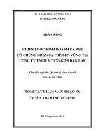 Chiến lược kinh doanh cà phê có chứng nhận cà phê bền vững tại Công ty TNHH MTVXNK 2 9 Đắk Lắk