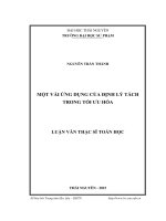 Một vài ứng dụng của định lý tách trong tối ưu hóa (LV thạc sĩ)