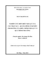 Nghiên cứu diễn biến nội lực của cầu Nhật Lệ 2 - Quảng Bình có kể đến ảnh hưởng của điều chỉnh nội lực và quá trình thi công