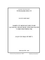 Nghiên cứu bệnh giun móc ở chó tại 3 huyện, thành thuộc tỉnh Thái Nguyên và biện pháp phòng trị (LV thạc sĩ)
