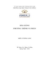 Bài giảng Phương trình vi phân dành cho sinh viên Đại học, Cao đẳng