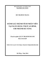 Đánh giá thành tích nhân viên tại Ngân hàng TMCP An Bình, chi nhánh Đà Nẵng