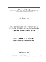 Quản lý rủi ro tín dụng tại Ngân hàng thương mại cổ phần Đầu tư và Phát triển Việt Nam  Chi nhánh Hải Dương (LV thạc sĩ)