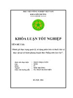 Đánh Giá Thực Trạng Quản Lý, Sử Dụng Phân Bón Và Thuốc Bảo Vệ Thực Vật Tại Xã Xuân Quang, Huyện Bảo Thắng, Tỉnh Lào Cài